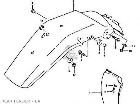 REAR FENDER - LA - DR350 1995 (S)