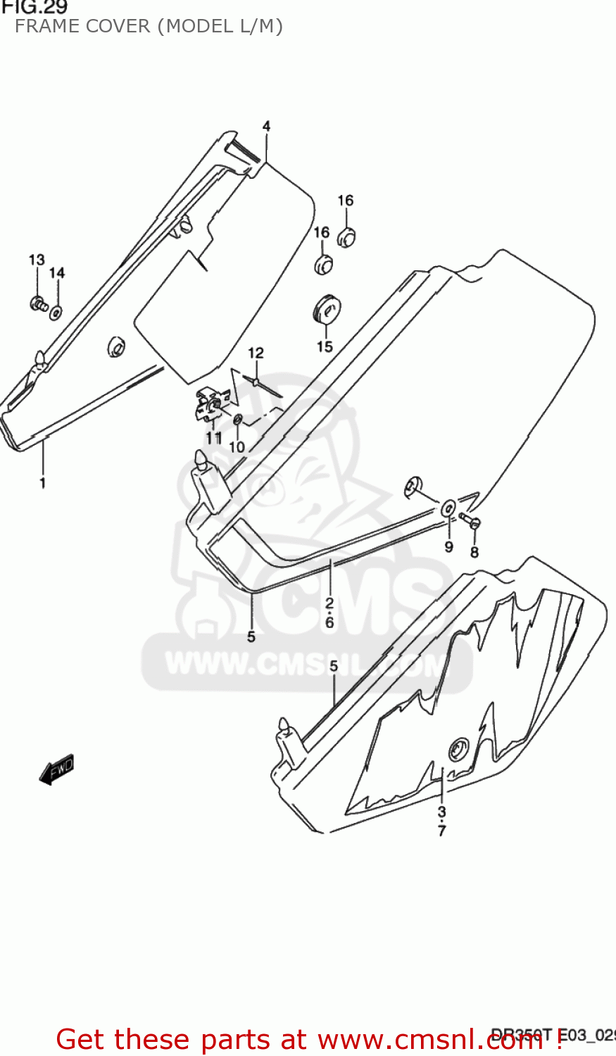 FRAME COVER (MODEL L/M) DR350 1996 (T) USA (E03)