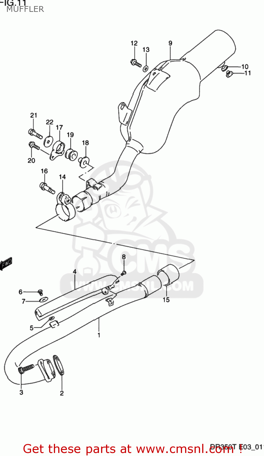 MUFFLER DR350 1996 (T) USA (E03)