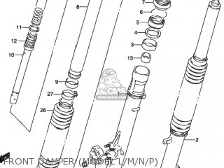 FRONT DAMPER (MODEL L/M/N/P) - DR350 1996 (T) USA (E03)