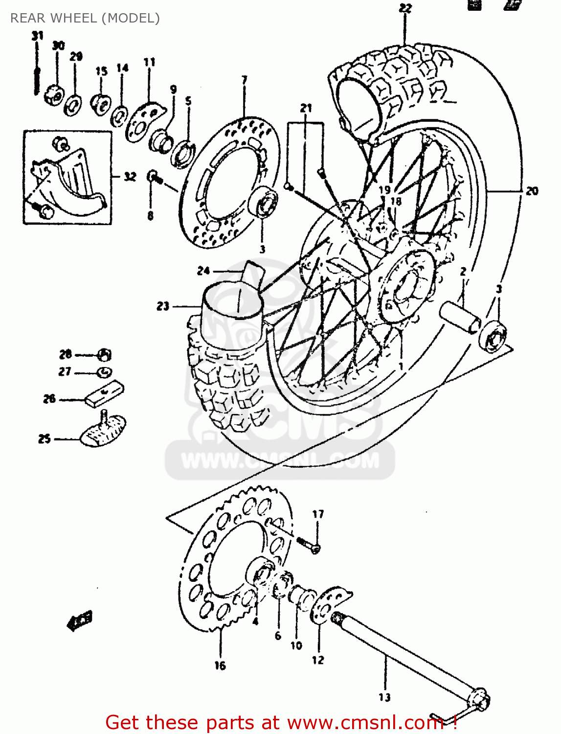 REAR WHEEL (MODEL) DR350 1996 (T)