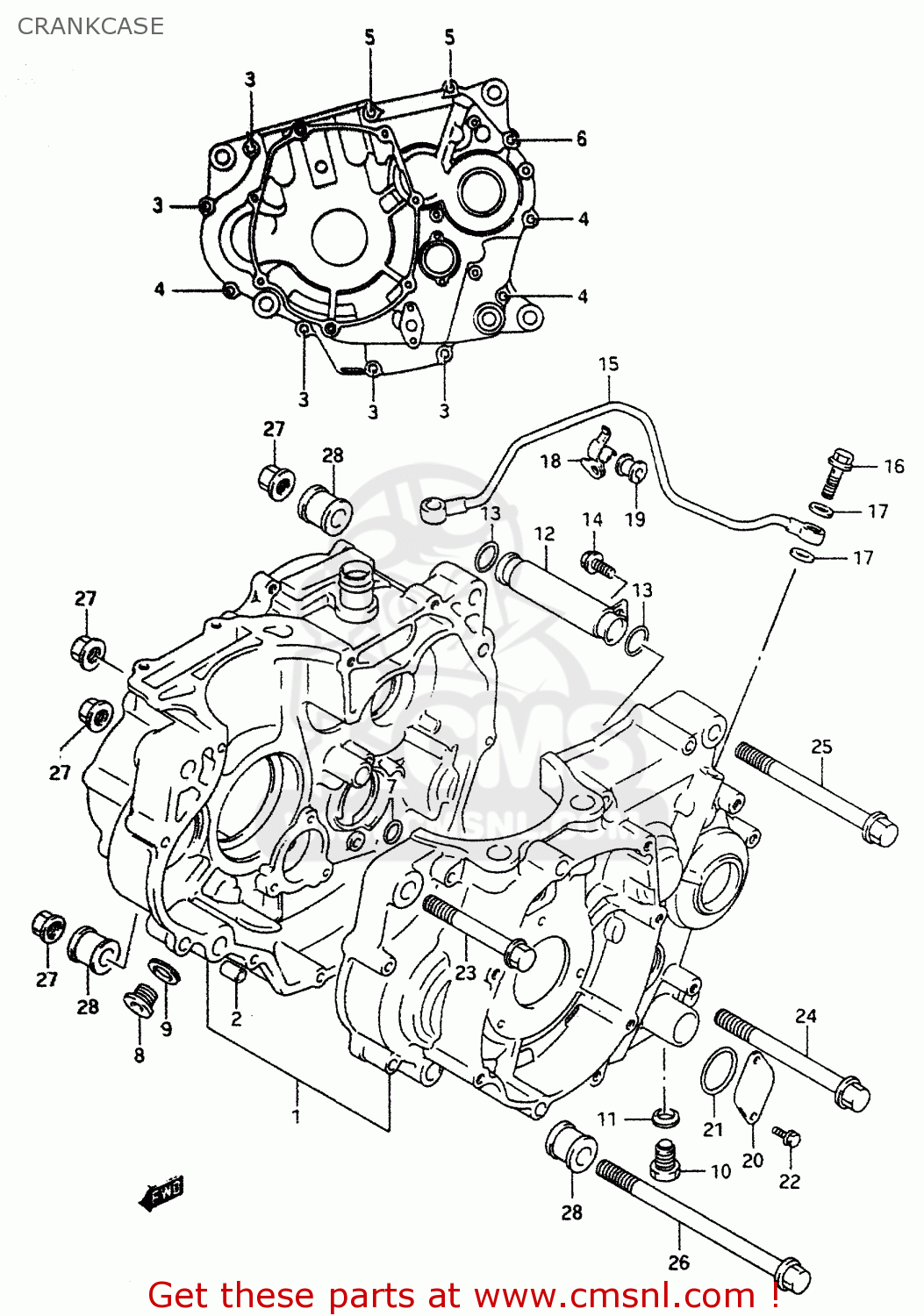 Suzuki DR350 1997 (V) CRANKCASE - buy original CRANKCASE spares online