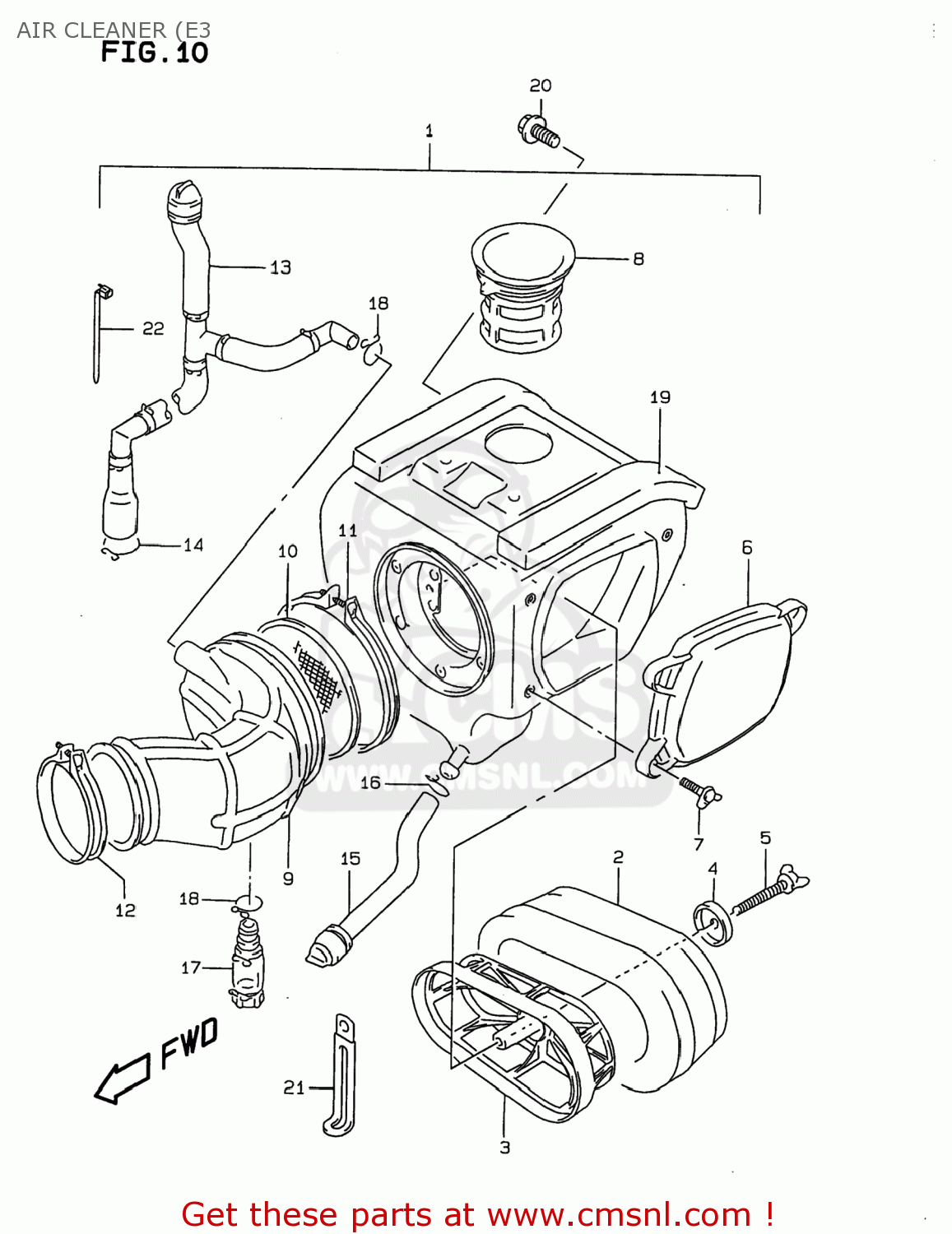 AIR CLEANER (E3 DR350 1997 (V) USA (E03)