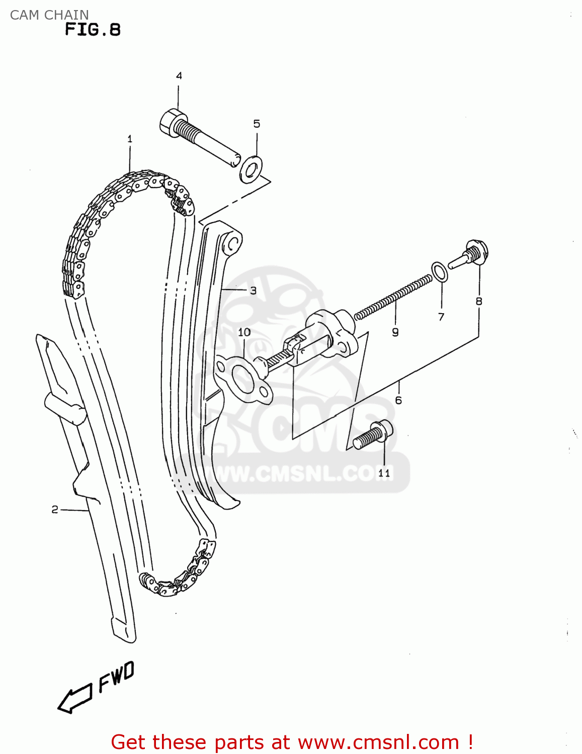 CAM CHAIN DR350 1997 (V) USA (E03)