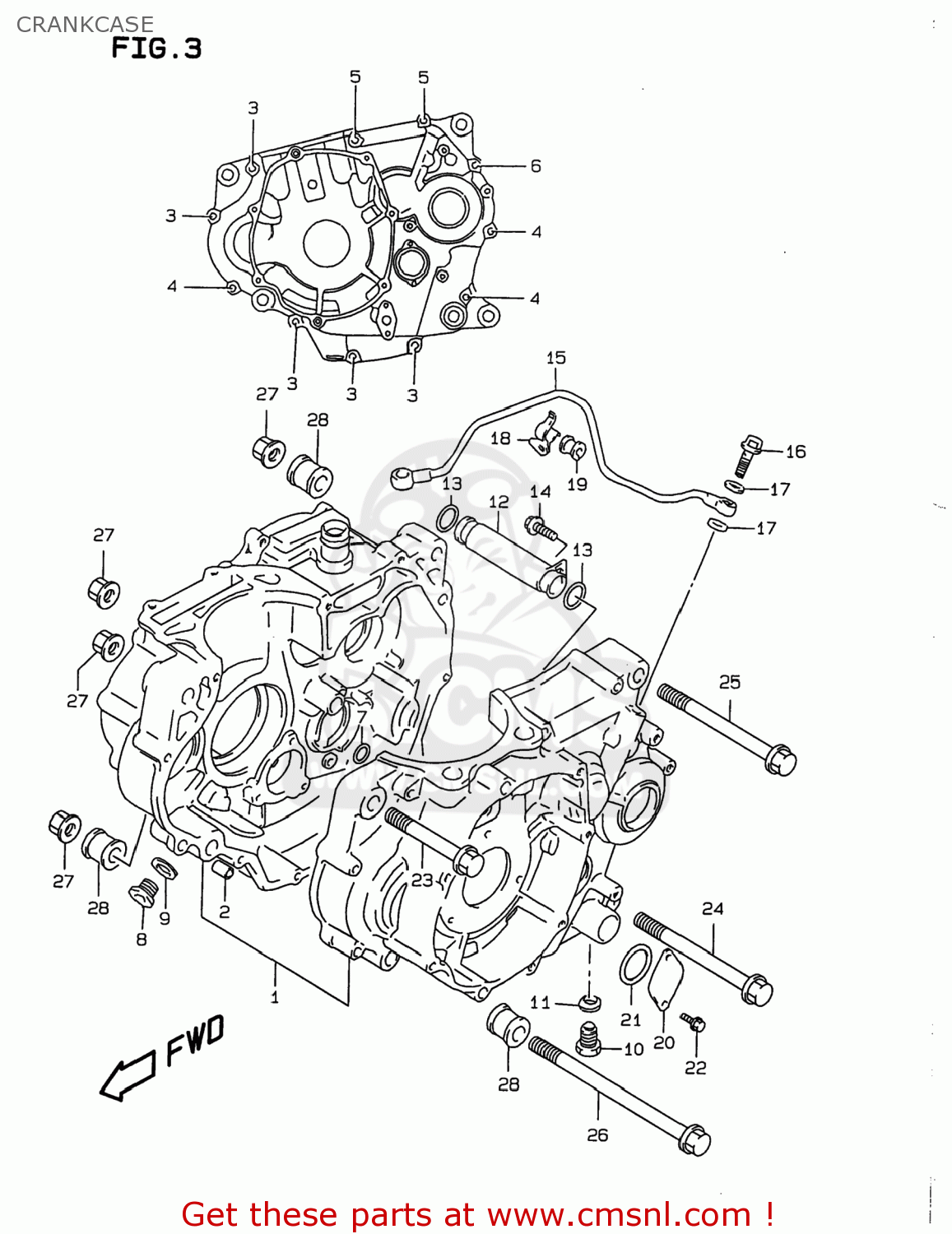 CRANKCASE DR350 1997 (V) USA (E03)