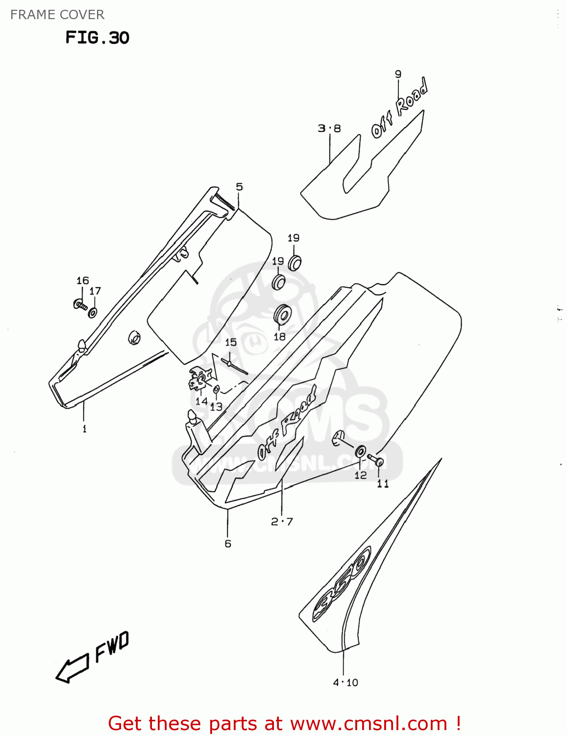 FRAME COVER DR350 1997 (V) USA (E03)