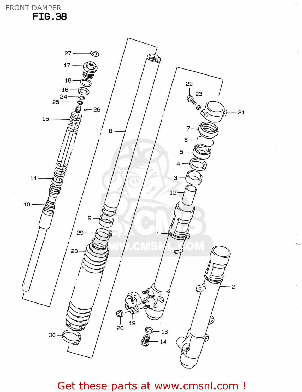 FRONT DAMPER DR350 1997 (V) USA (E03)