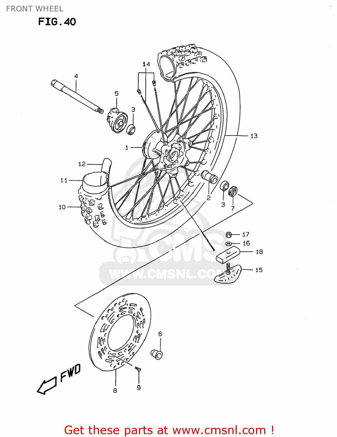 FRONT WHEEL DR350 1997 (V) USA (E03)