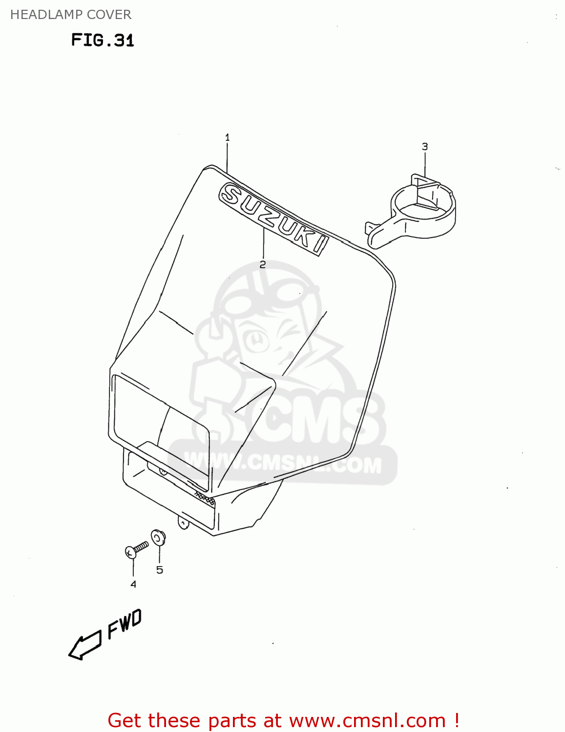 HEADLAMP COVER DR350 1997 (V) USA (E03)