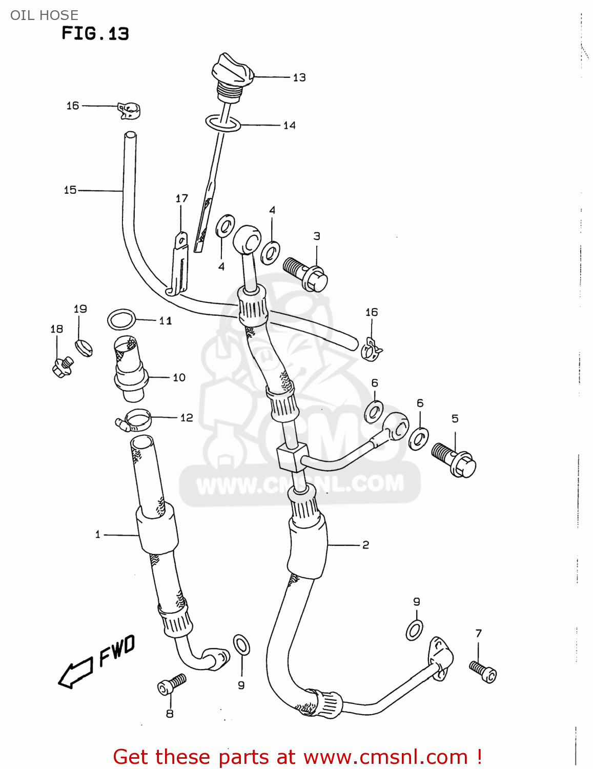 OIL HOSE DR350 1997 (V) USA (E03)
