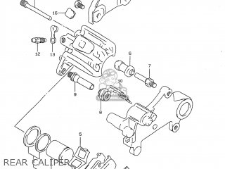 REAR CALIPER - DR350 1997 (V) USA (E03)