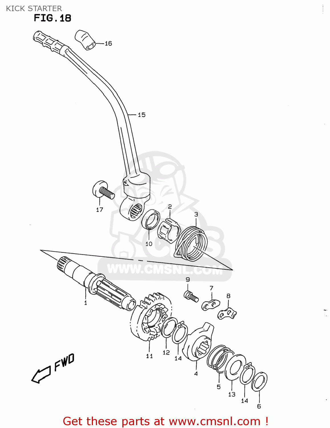 KICK STARTER DR350 1998 (W) USA (E03)