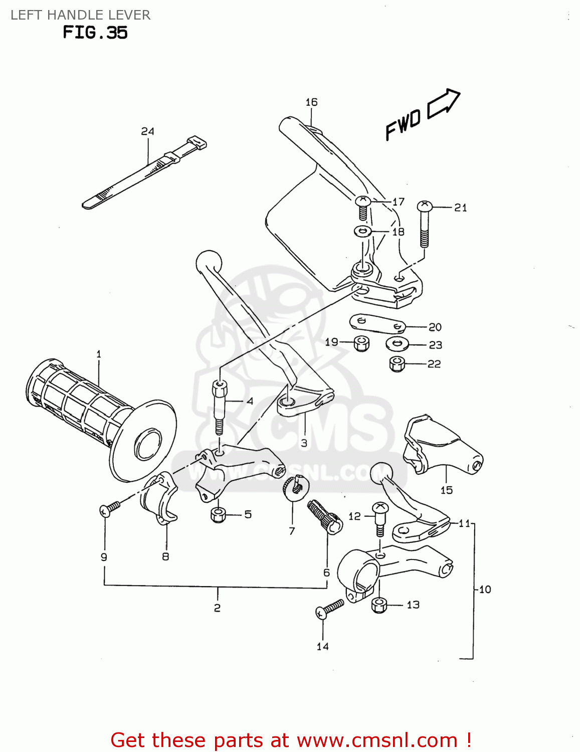 LEFT HANDLE LEVER DR350 1998 (W) USA (E03)