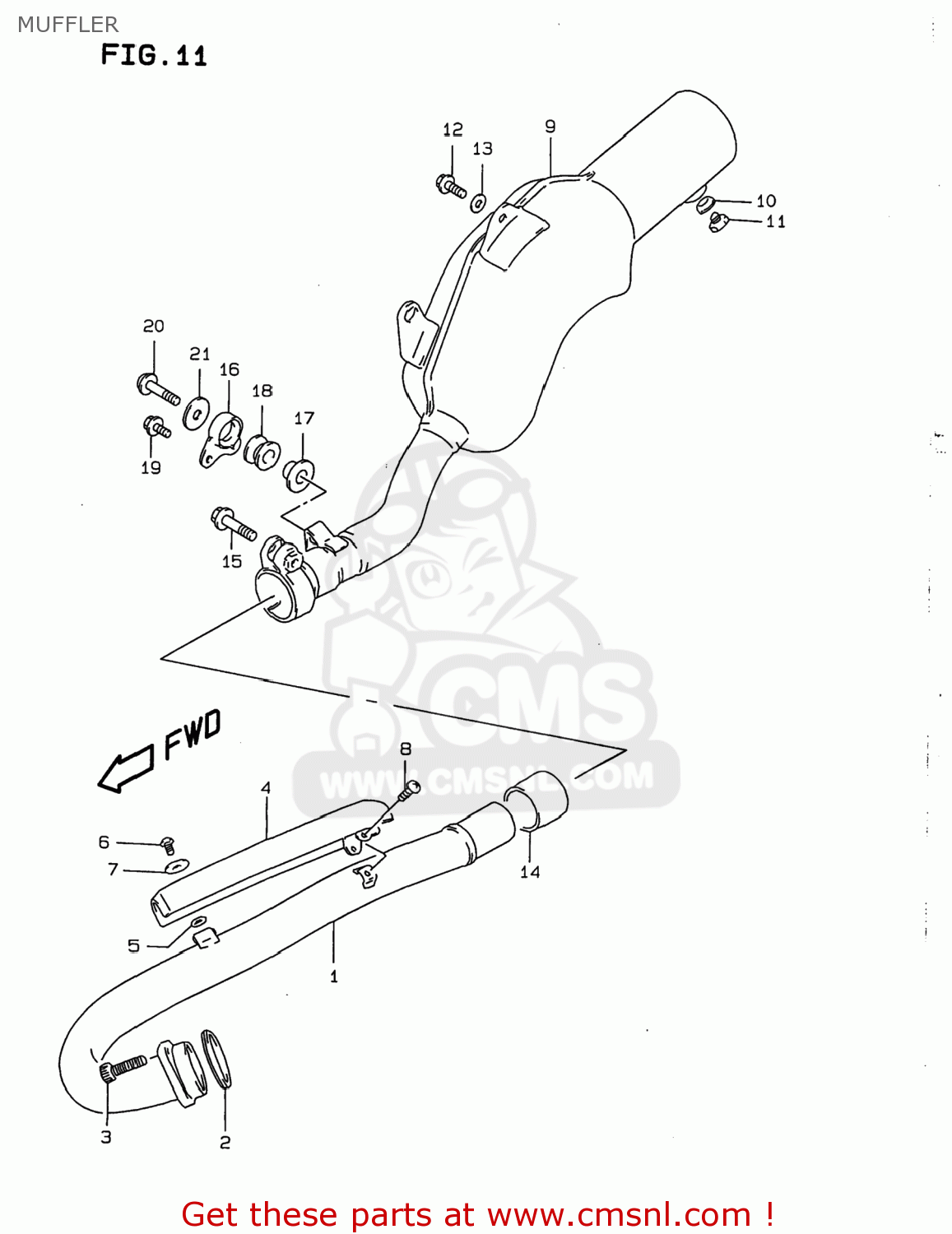MUFFLER DR350 1998 (W) USA (E03)