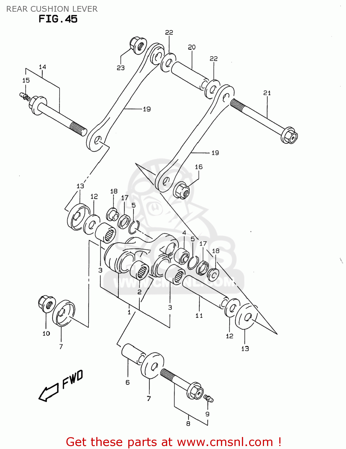 REAR CUSHION LEVER DR350 1998 (W) USA (E03)