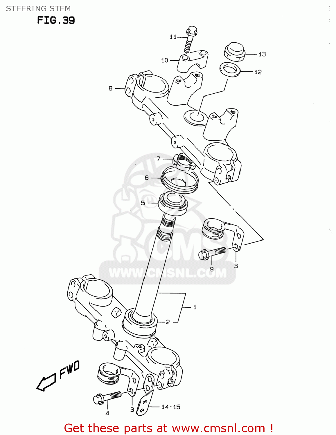 STEERING STEM DR350 1998 (W) USA (E03)