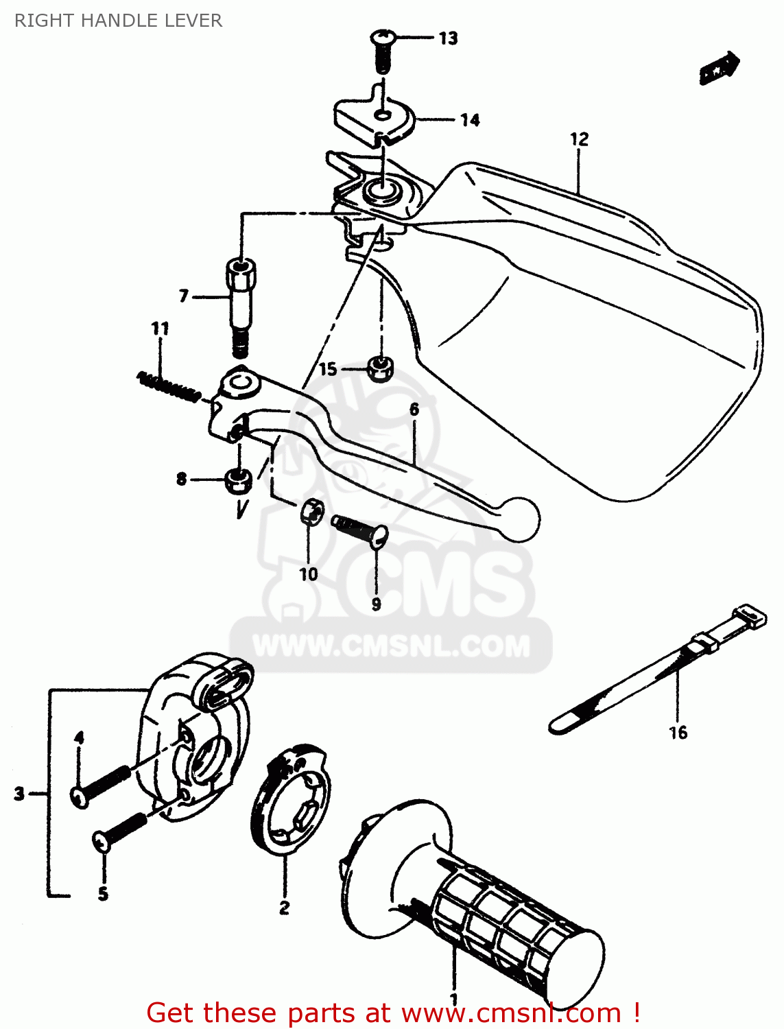 RIGHT HANDLE LEVER DR350 1998 (W)
