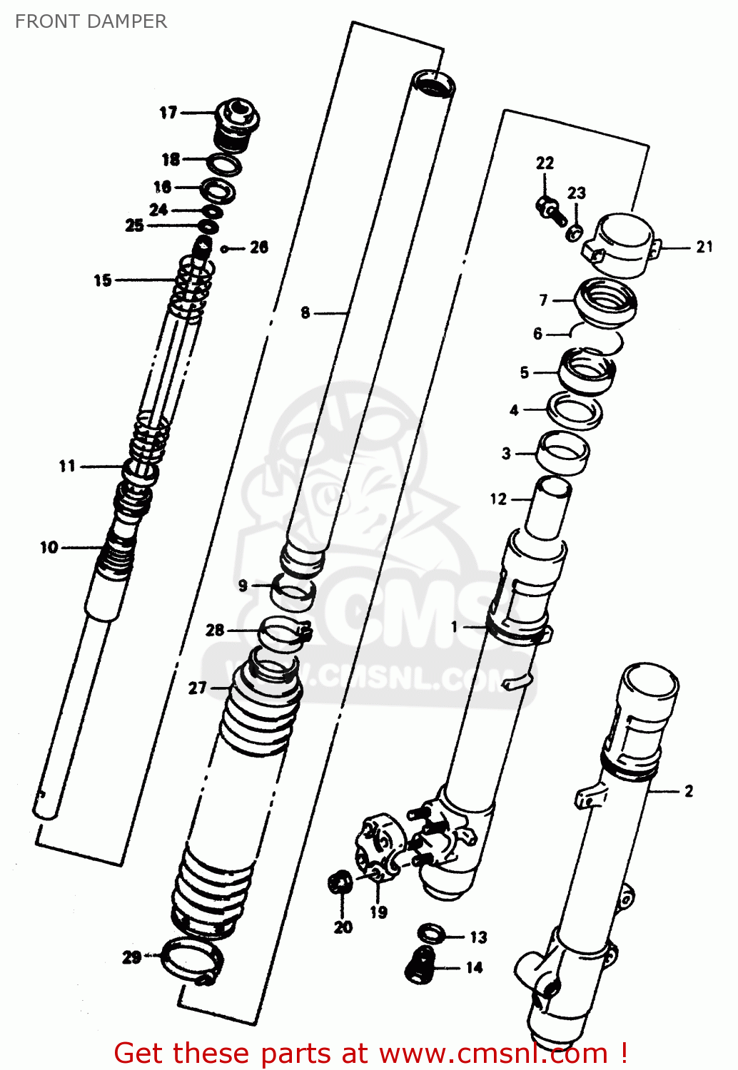 FRONT DAMPER DR350 1998 (W)