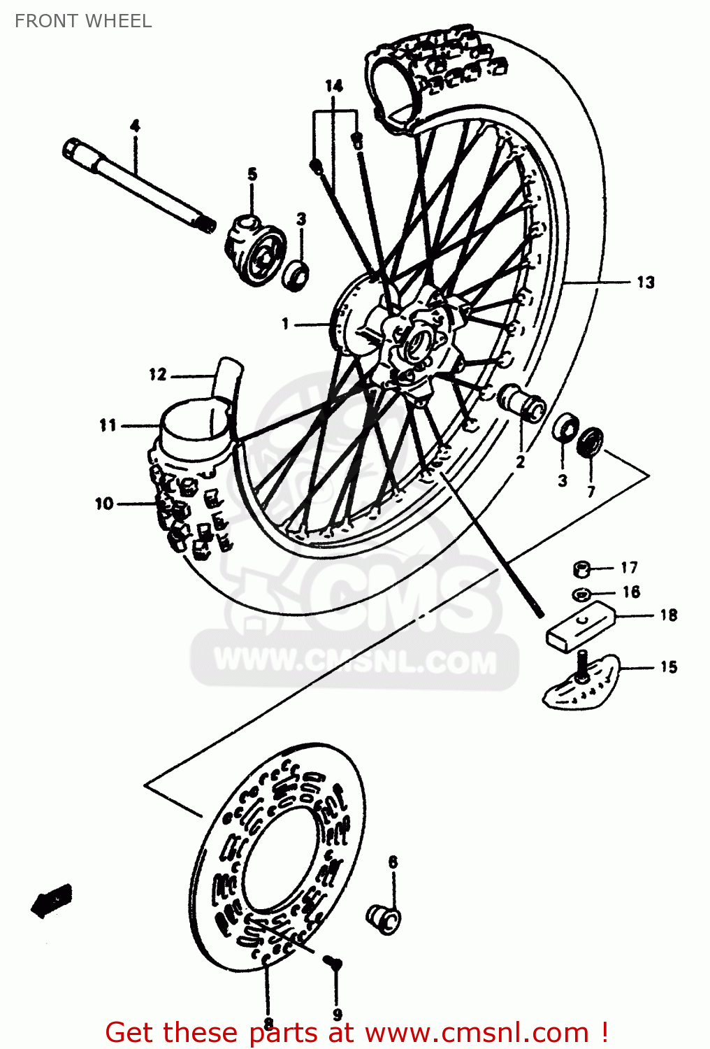 FRONT WHEEL DR350 1998 (W)