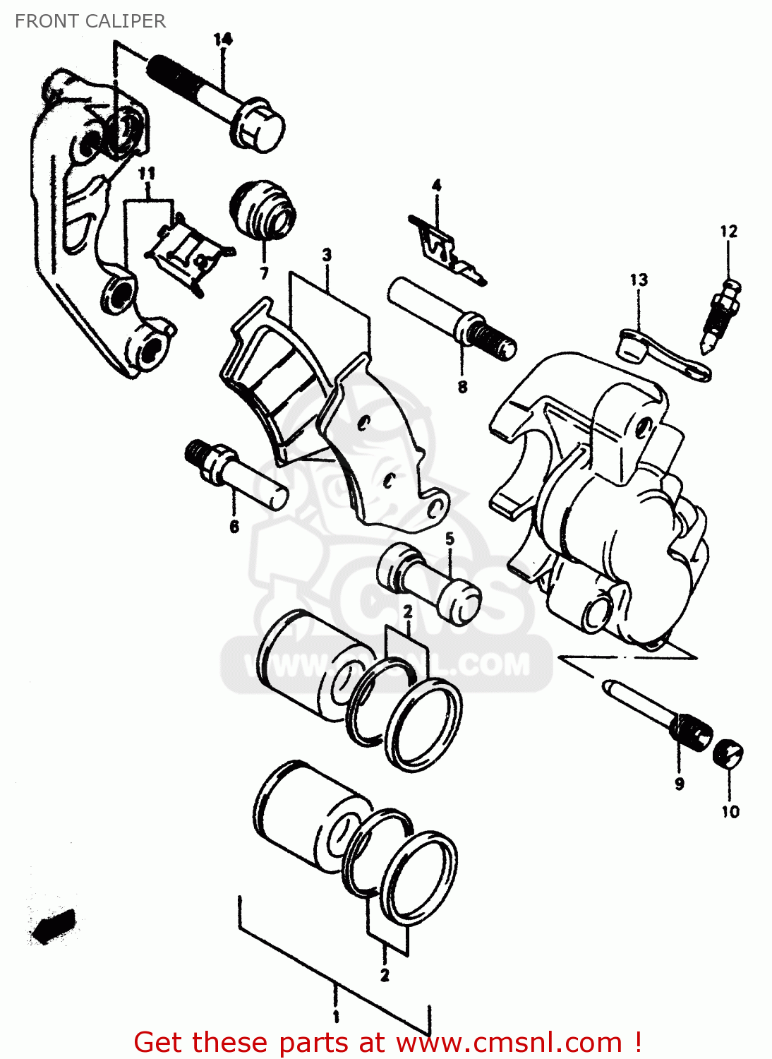 FRONT CALIPER DR350 1998 (W)