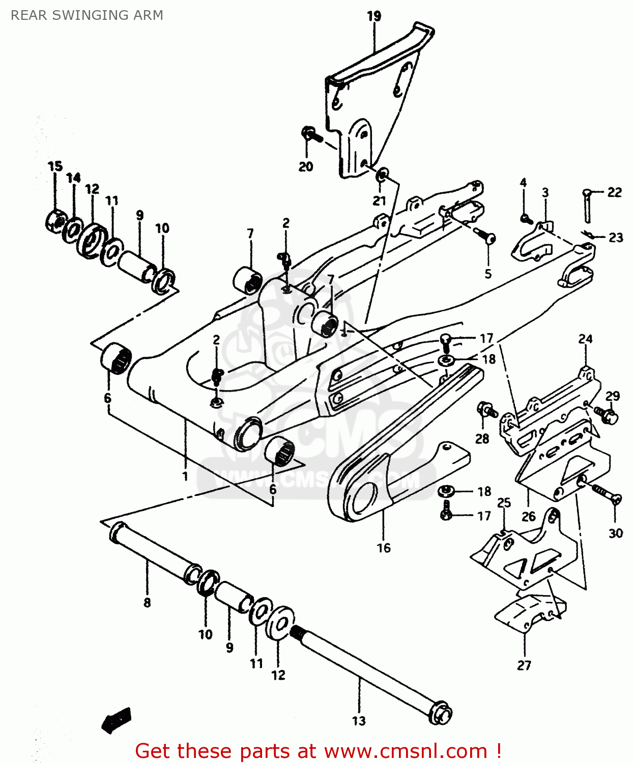 REAR SWINGING ARM DR350 1998 (W)
