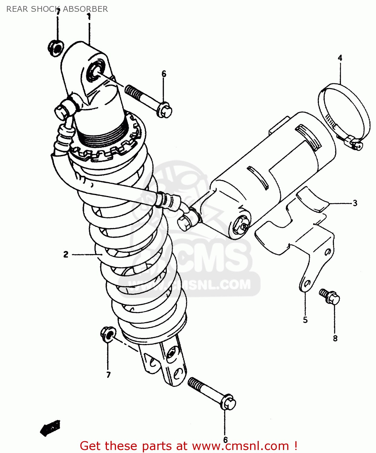 REAR SHOCK ABSORBER DR350 1998 (W)