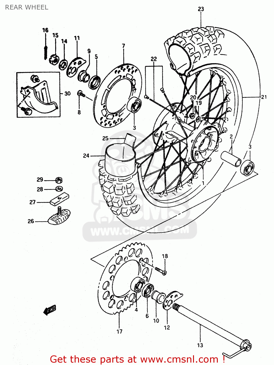 REAR WHEEL DR350 1998 (W)