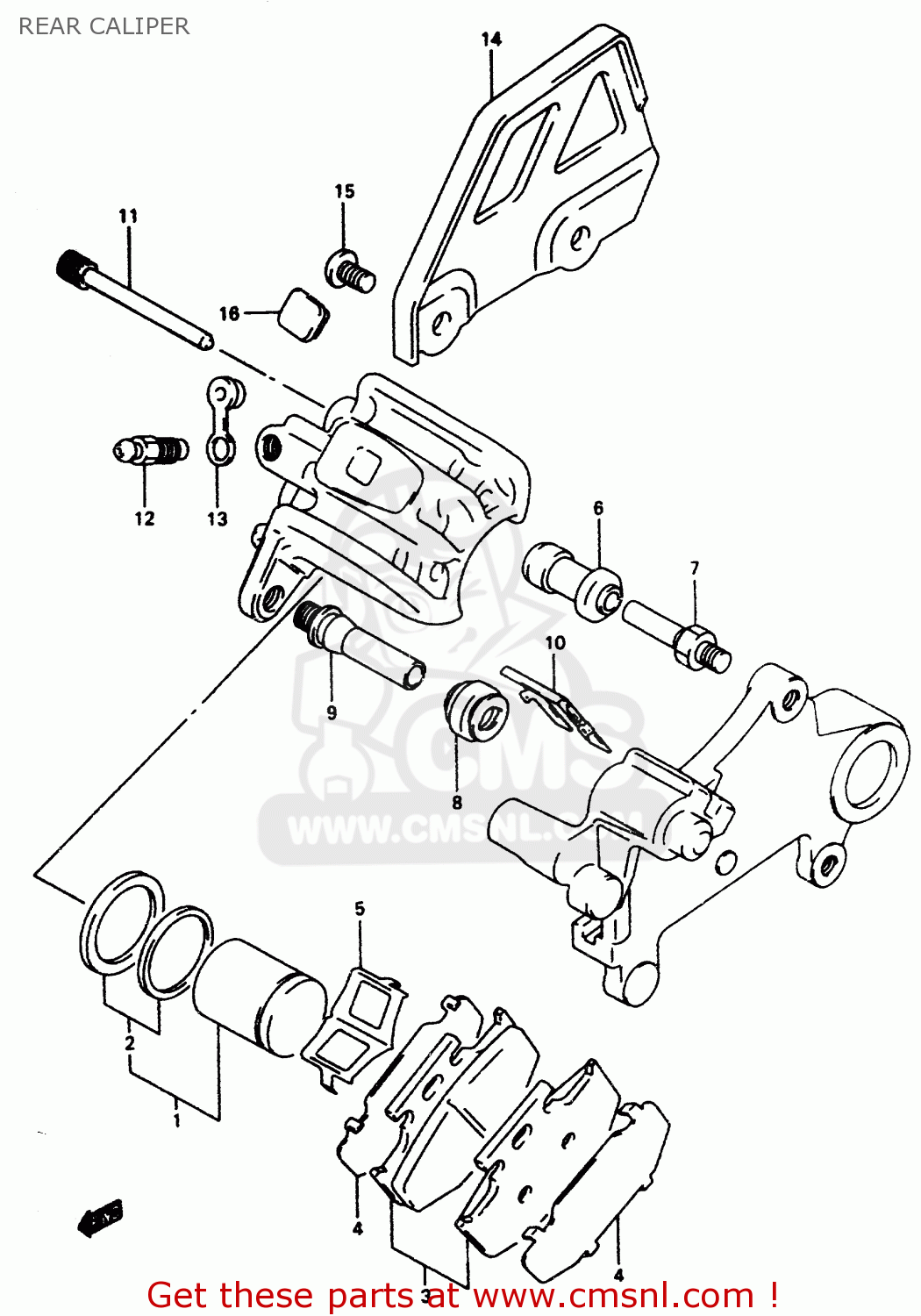 REAR CALIPER DR350 1998 (W)