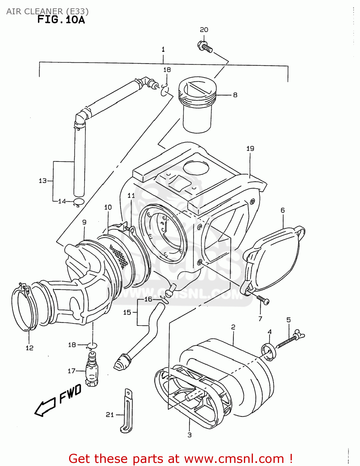 AIR CLEANER (E33) DR350 1999 (X) USA (E03)