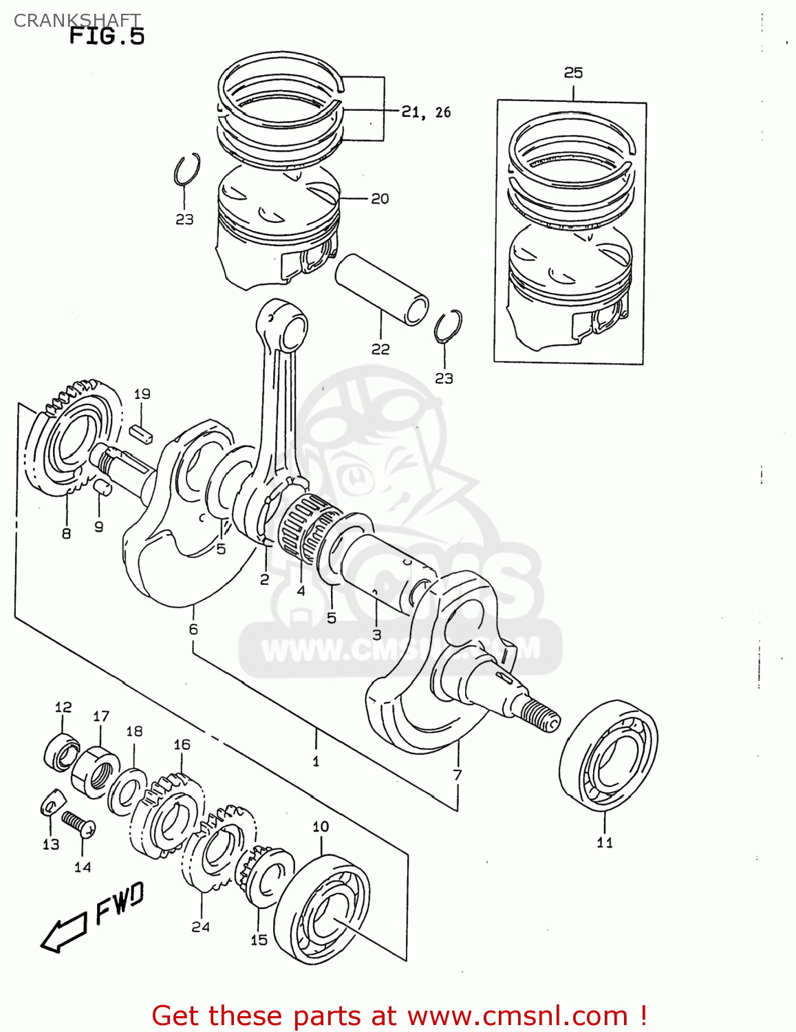 CRANKSHAFT DR350 1999 (X) USA (E03)