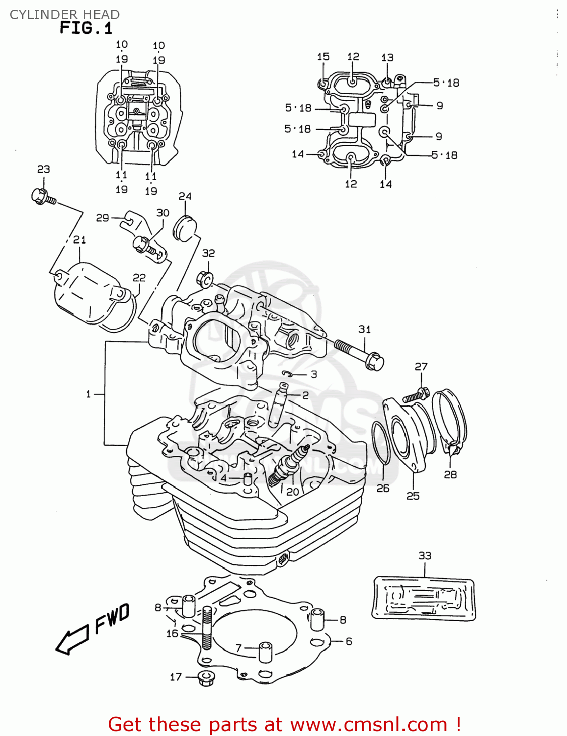 CYLINDER HEAD DR350 1999 (X) USA (E03)
