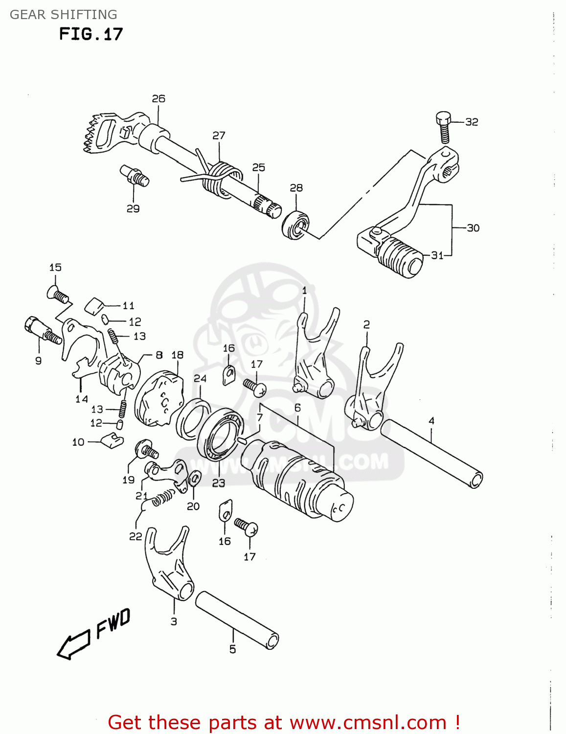 GEAR SHIFTING DR350 1999 (X) USA (E03)