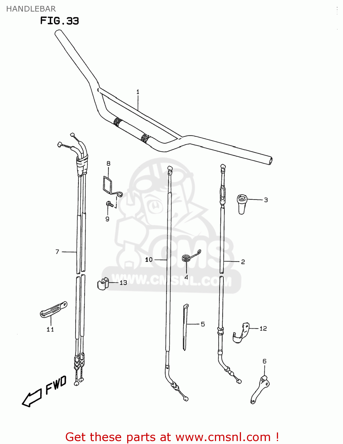 HANDLEBAR DR350 1999 (X) USA (E03)