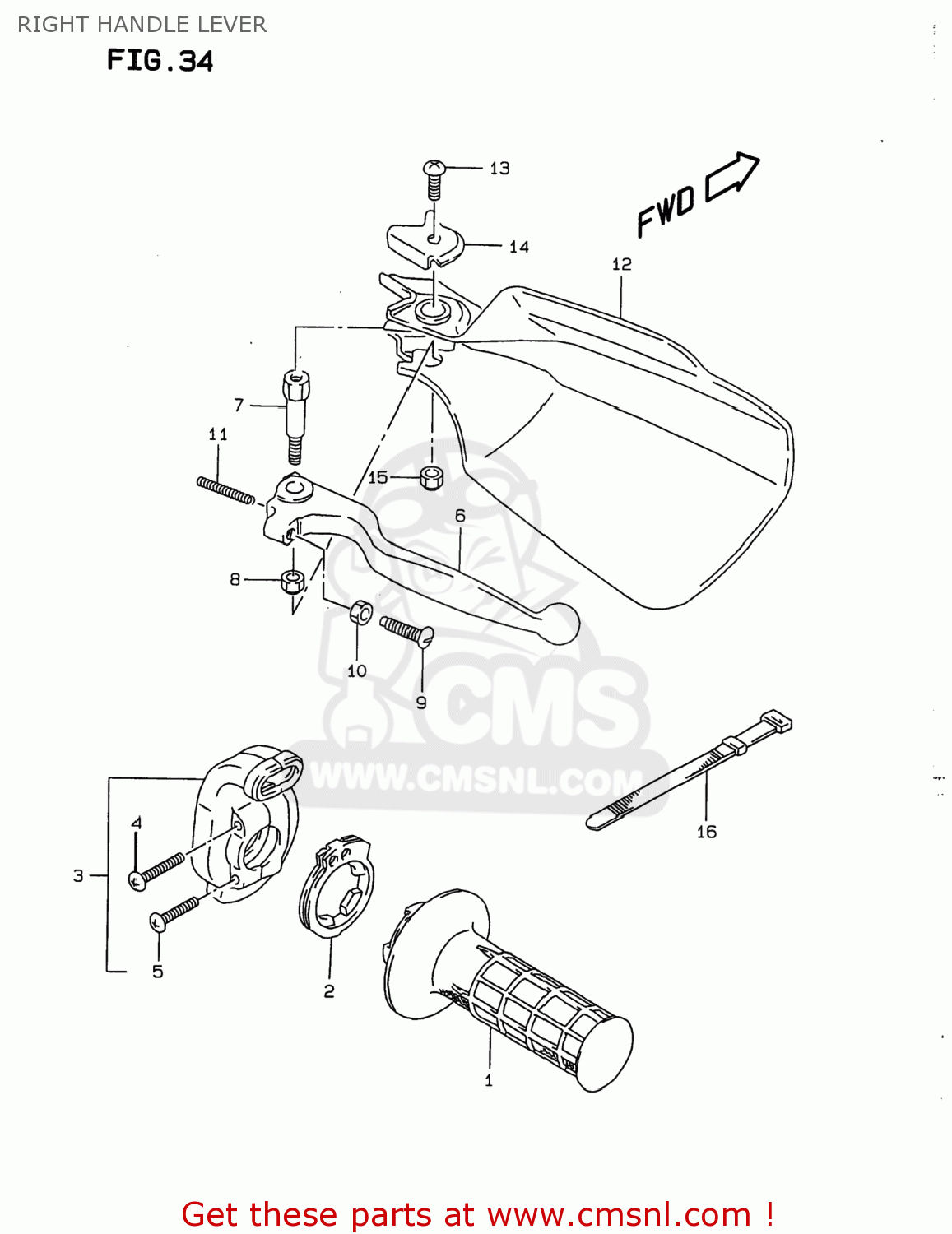 RIGHT HANDLE LEVER DR350 1999 (X) USA (E03)
