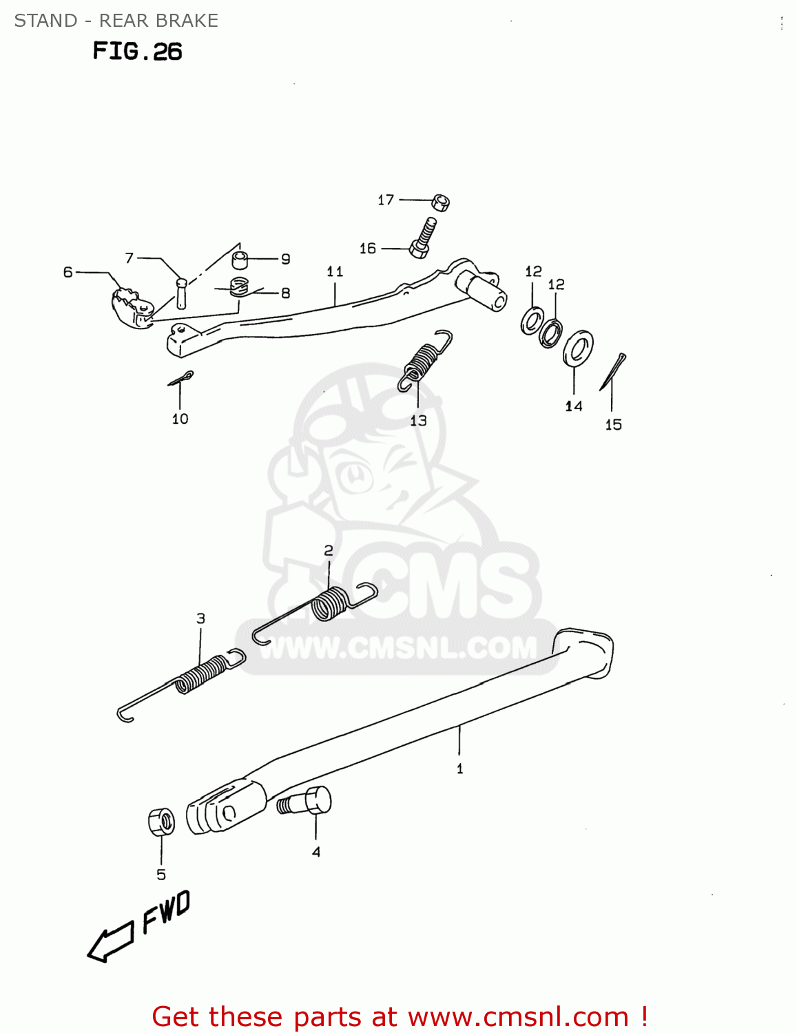 STAND - REAR BRAKE DR350 1999 (X) USA (E03)