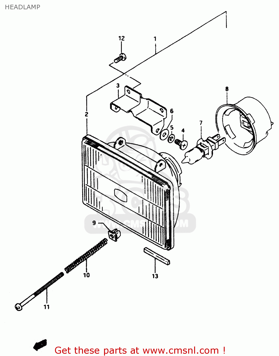 HEADLAMP DR350 1999 (X)