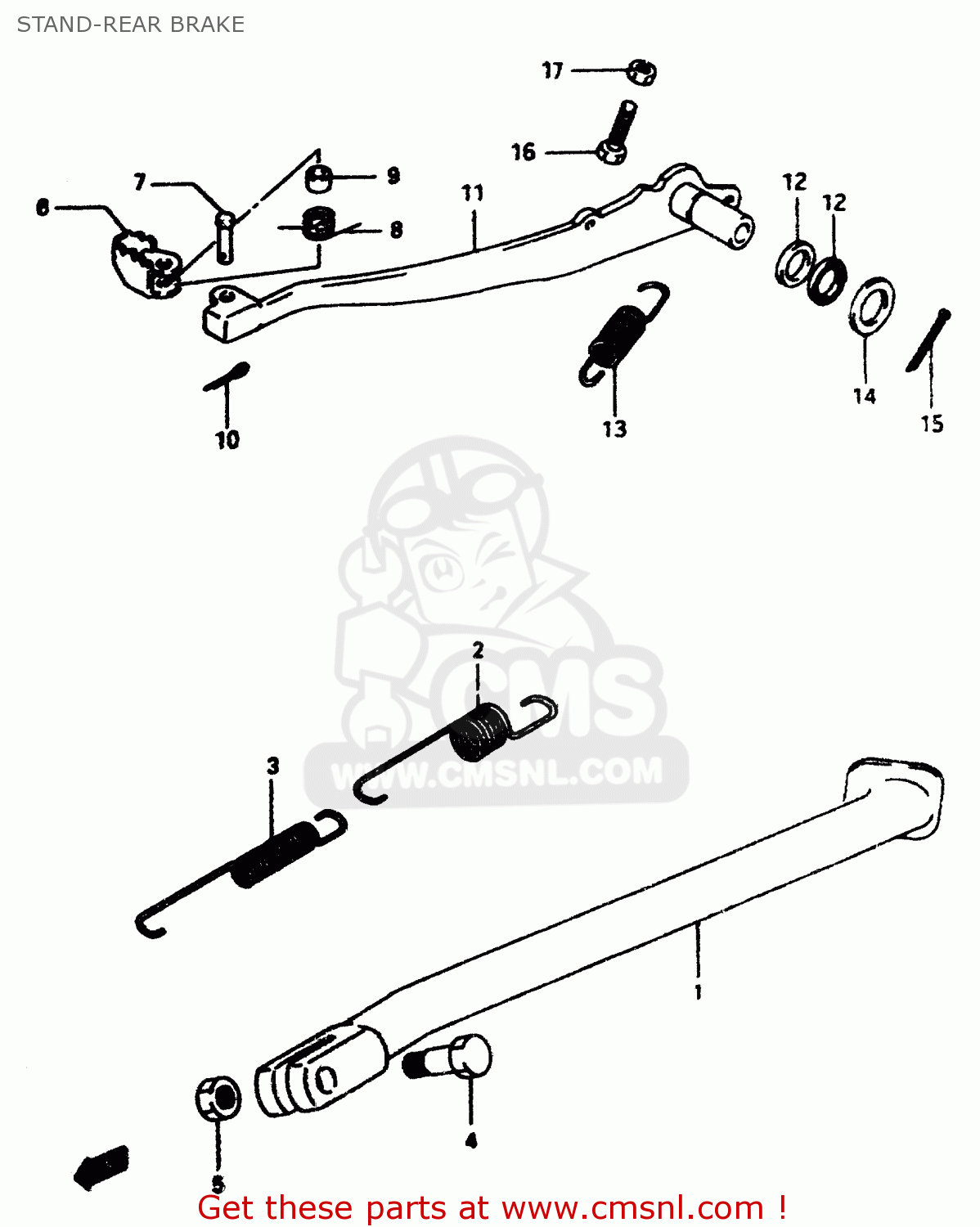 STAND-REAR BRAKE DR350 1999 (X)