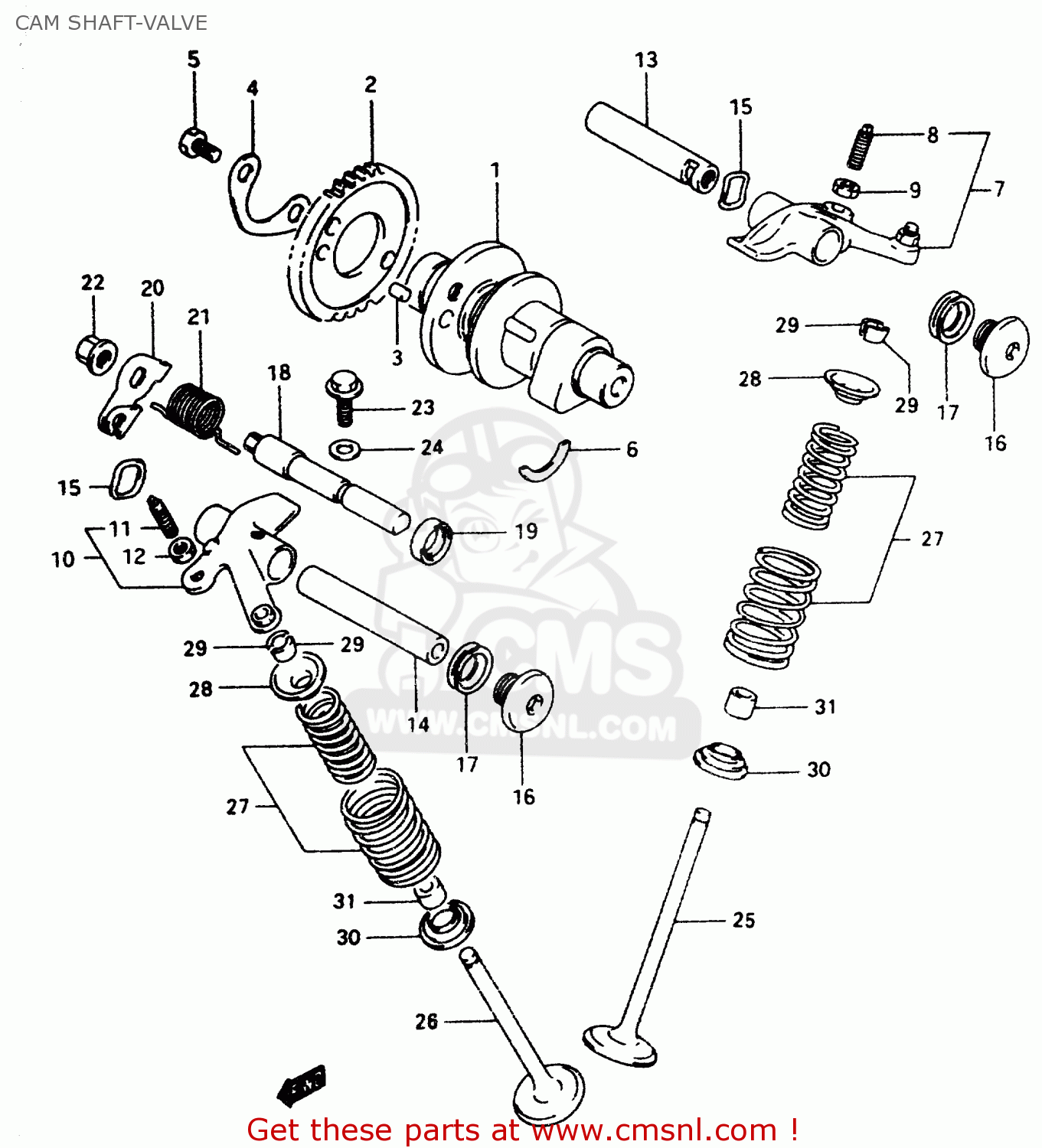 CAM SHAFT-VALVE DR350 1999 (X)