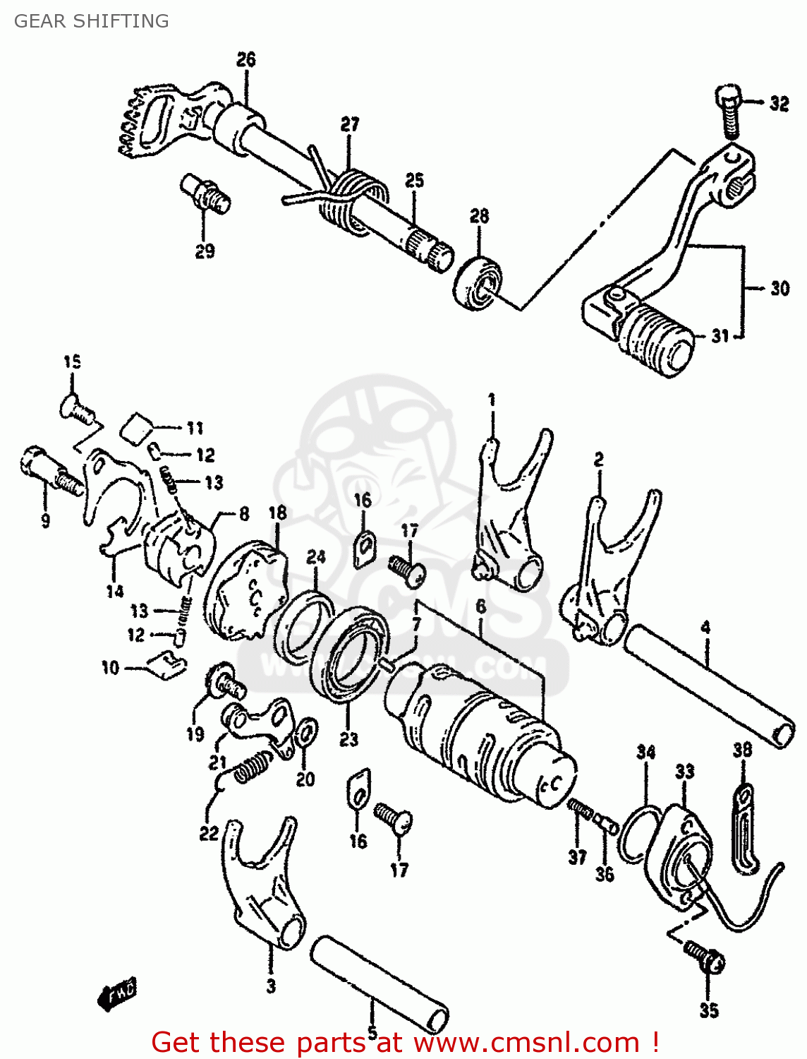 GEAR SHIFTING DR350S 1990 (L) (E02 E04 E15 E17 E21 E22 E25 E34)