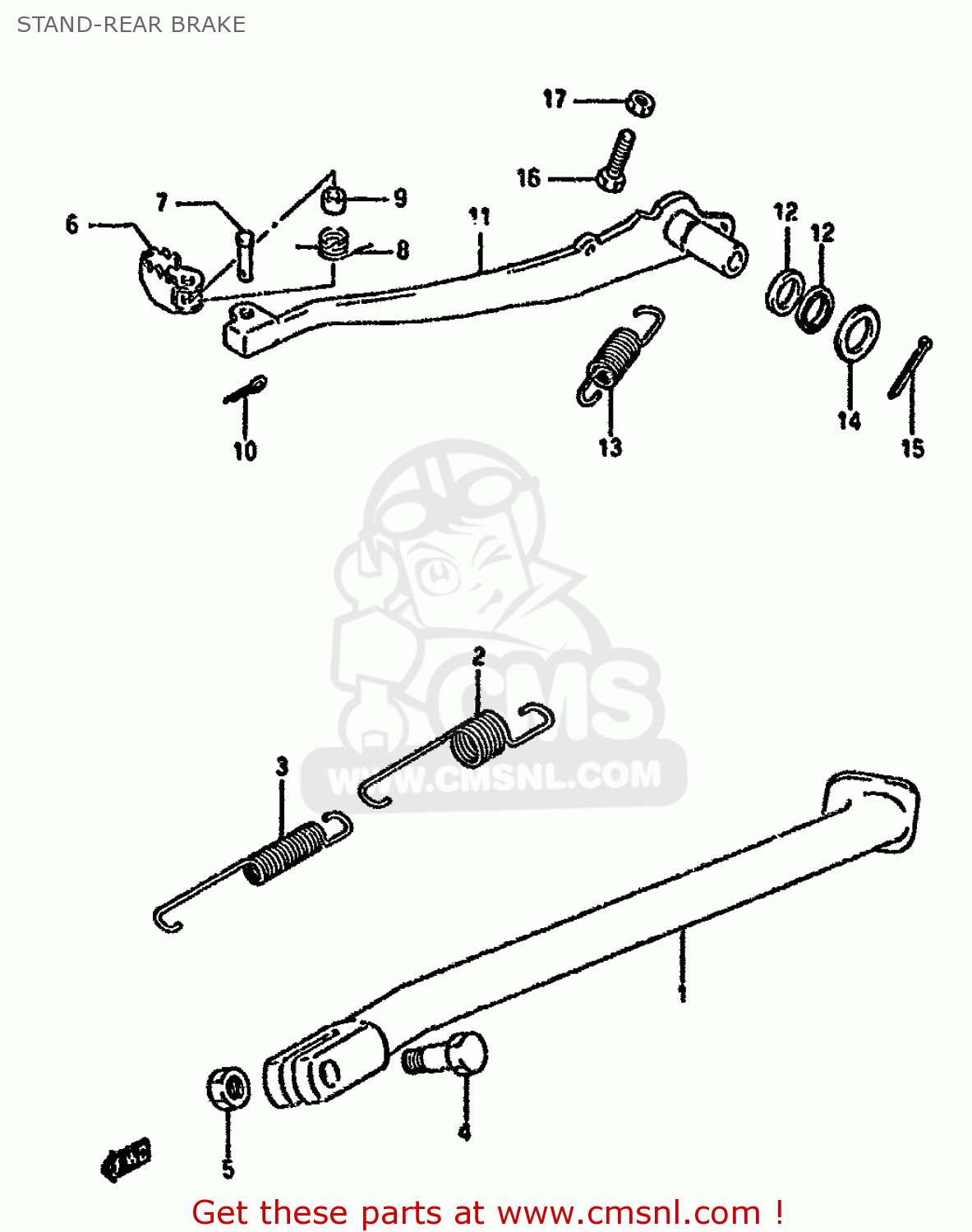 STAND-REAR BRAKE DR350S 1990 (L) (E02 E04 E15 E17 E21 E22 E25 E34)