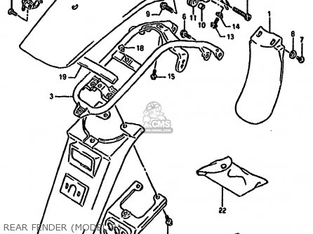 REAR FENDER (MODEL R) - DR350S 1990 (L) (E02 E04 E15 E17 E21 E22 E25 E34)
