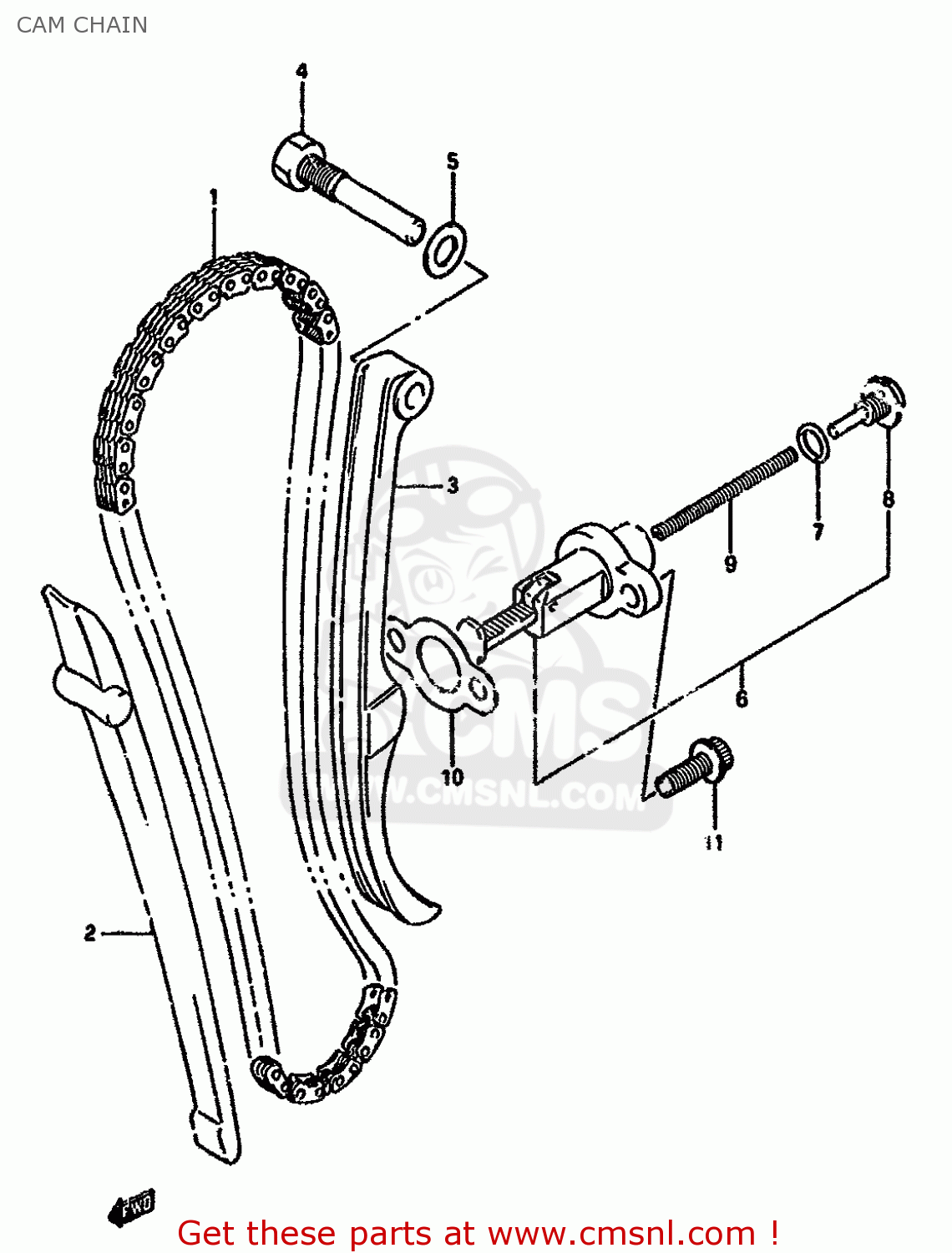 CAM CHAIN DR350S 1991 (M) (E02 E04 E15 E17 E18 E21 E22 E24 E25 E34)