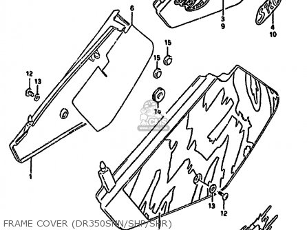 FRAME COVER (DR350SHN/SHP/SHR) - DR350S 1991 (M) (E02 E04 E15 E17 E18 E21 E22 E24 E25 E34)