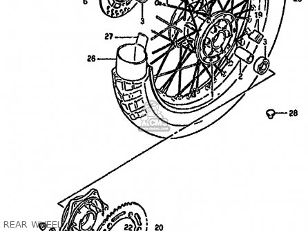 REAR WHEEL - DR350S 1991 (M) (E02 E04 E15 E17 E18 E21 E22 E24 E25 E34)