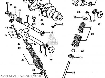 CAM SHAFT-VALVE (MODEL R) - DR350S 1991 (M) (E02 E04 E15 E17 E18 E21 E22 E24 E25 E34)