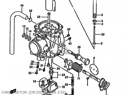 CARBURETOR (DR350SUP/SR E39) - DR350S 1991 (M) (E02 E04 E15 E17 E18 E21 E22 E24 E25 E34)