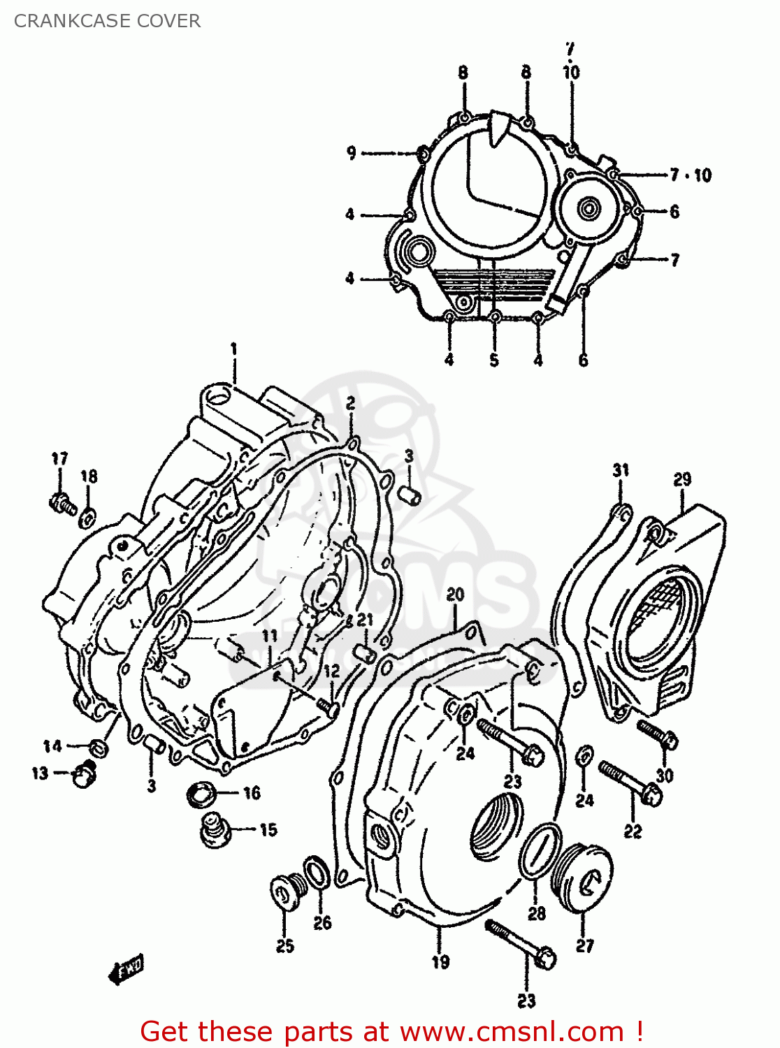CRANKCASE COVER DR350S 1992 (N) (E02 E04 E15 E16 E17 E21 E22 E24 E25 E34 E39 E94