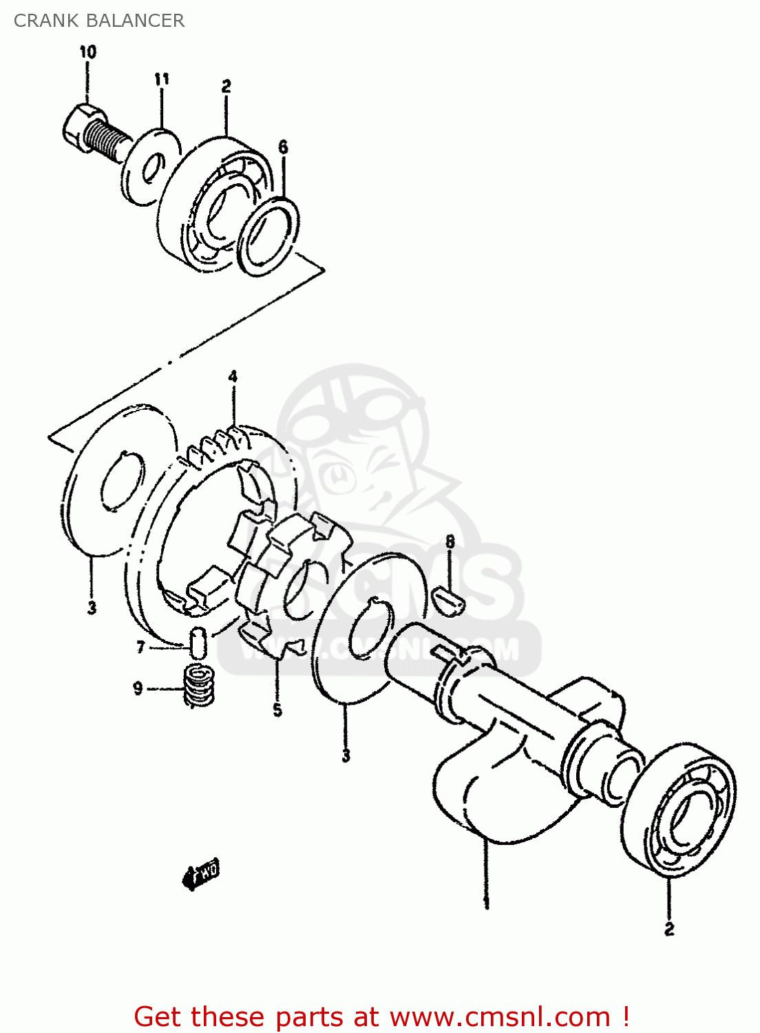 CRANK BALANCER DR350S 1992 (N) (E02 E04 E15 E16 E17 E21 E22 E24 E25 E34 E39 E94
