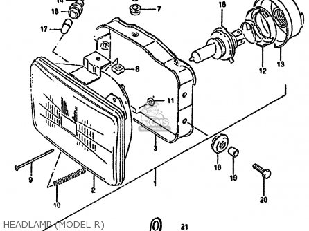 HEADLAMP (MODEL R) - DR350S 1993 (P) (E02 E04 E21 E22 E24 E25 E34 E39 E94)