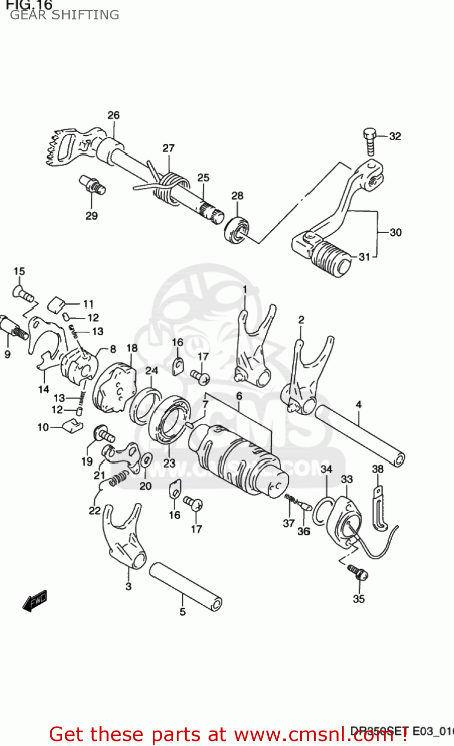 GEAR SHIFTING DR350SE 1990 (L) USA (E03)
